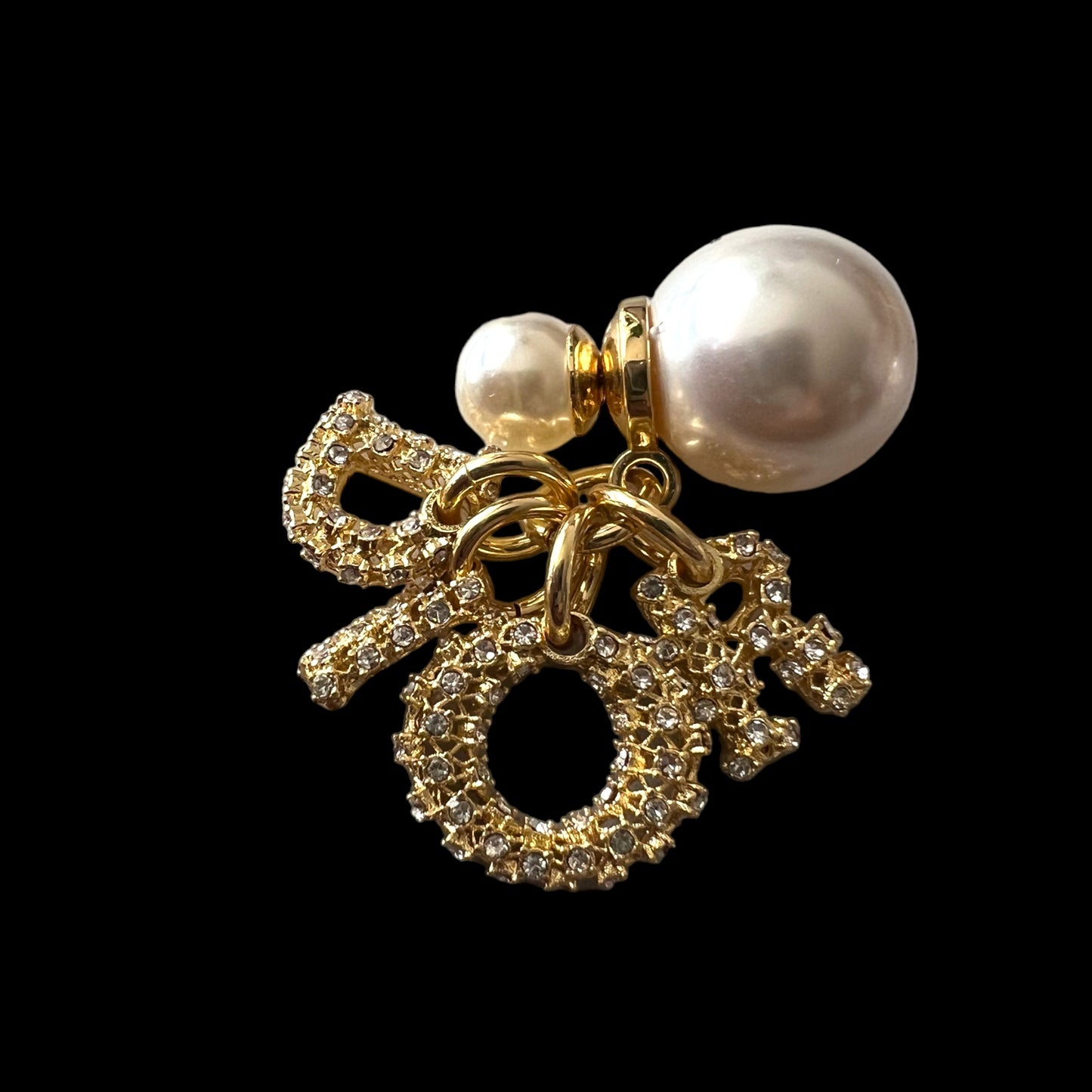 Aretes CD perla con colgante Dior