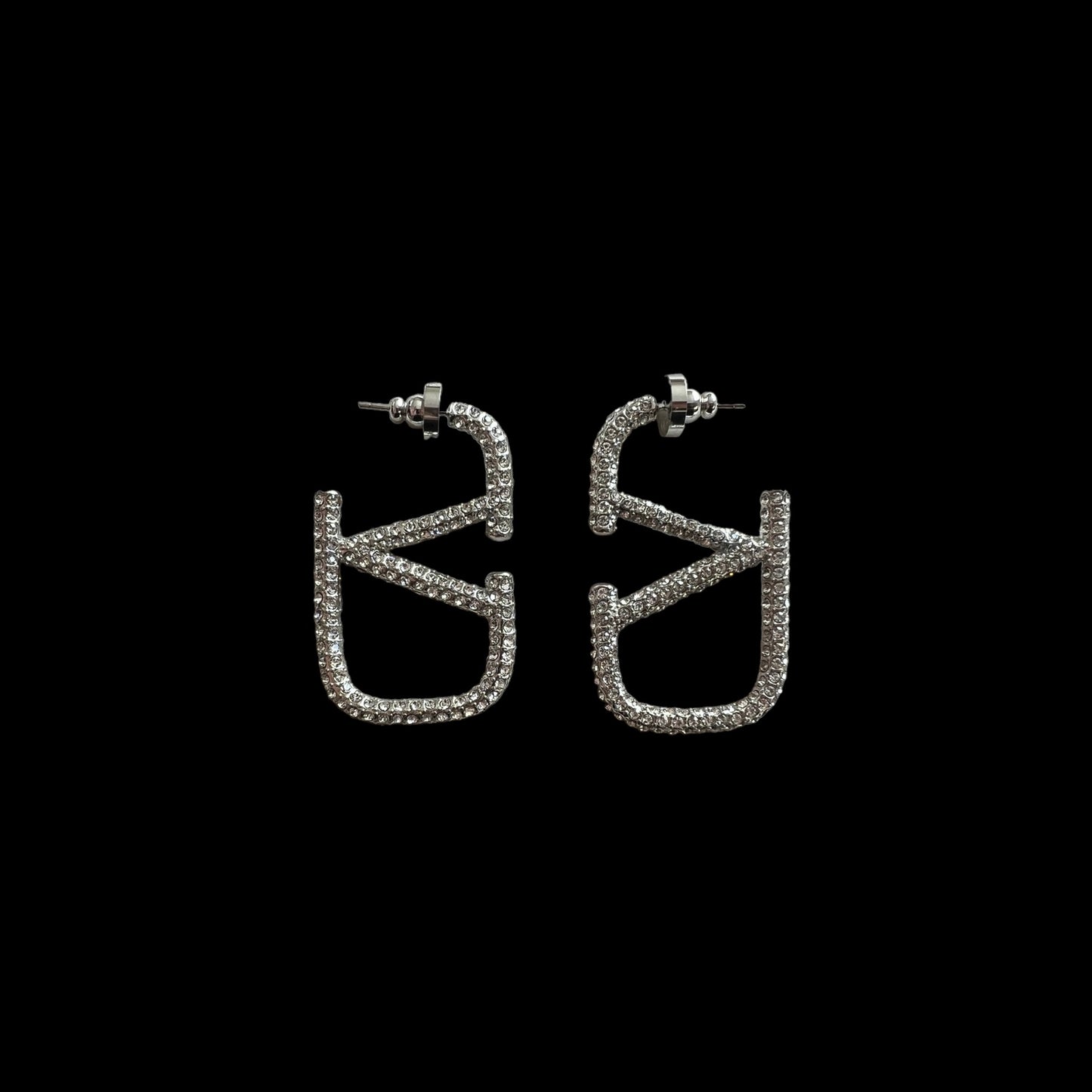 Aretes VLOGO con cristales grandes