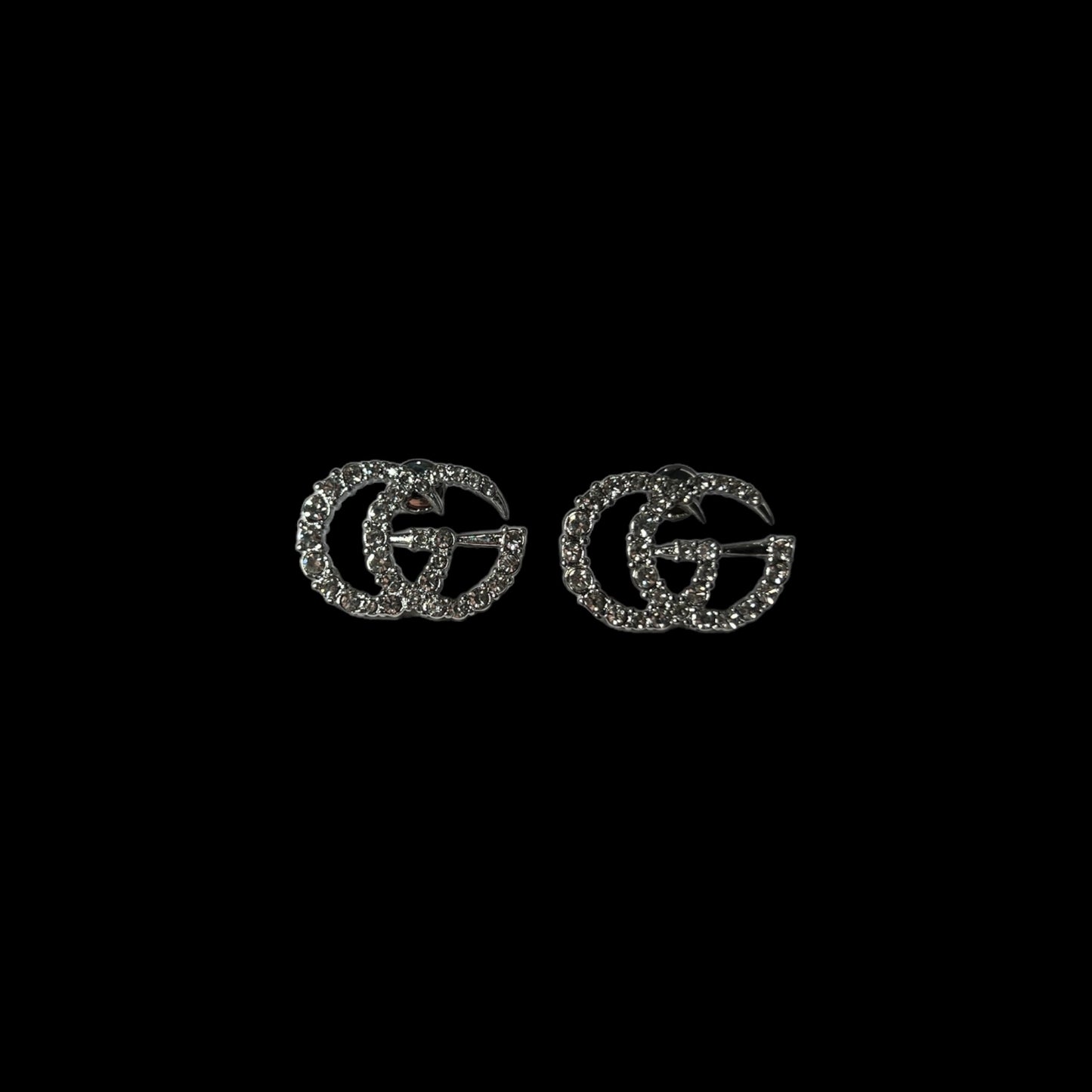 Aretes GG con cristales plata
