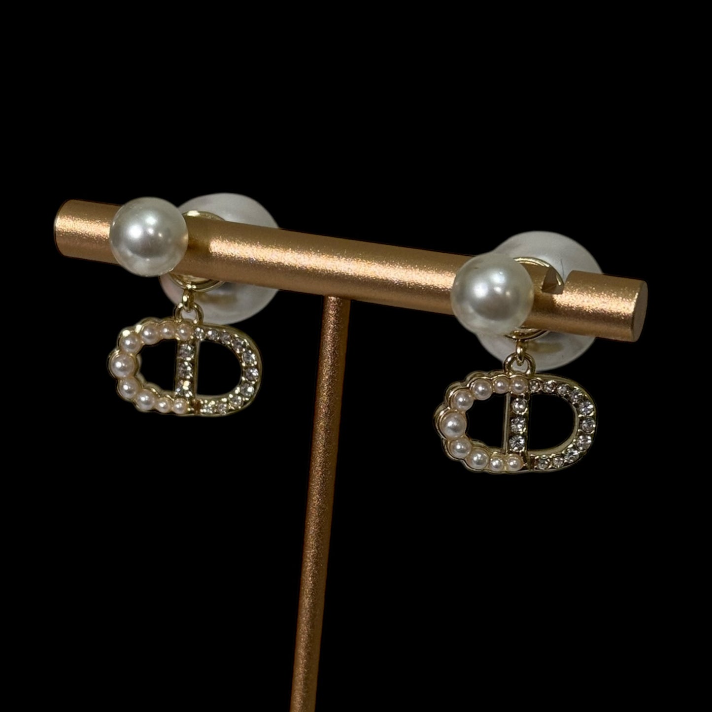 Aretes CD perlas y cristales