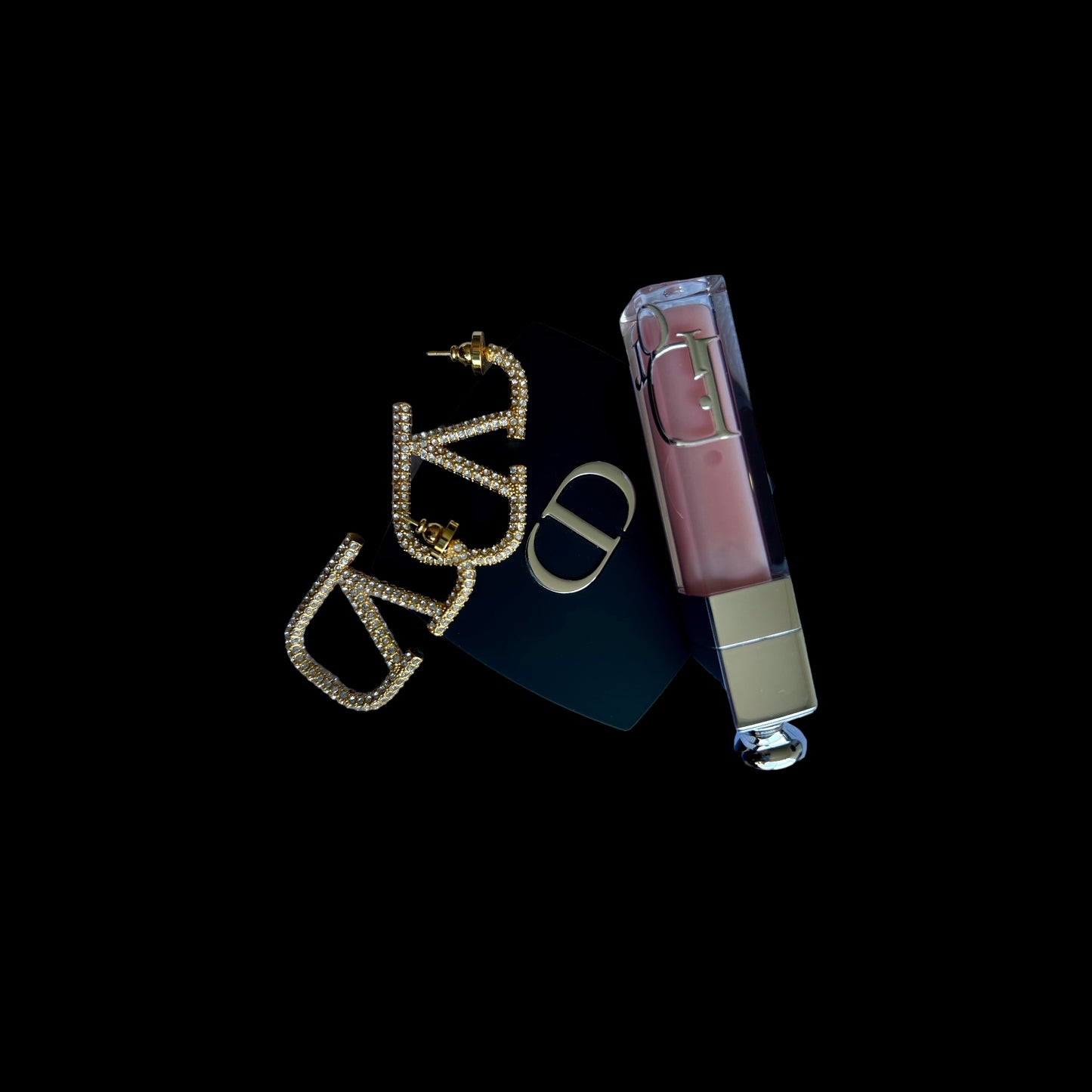 Aretes VLOGO con cristales grandes