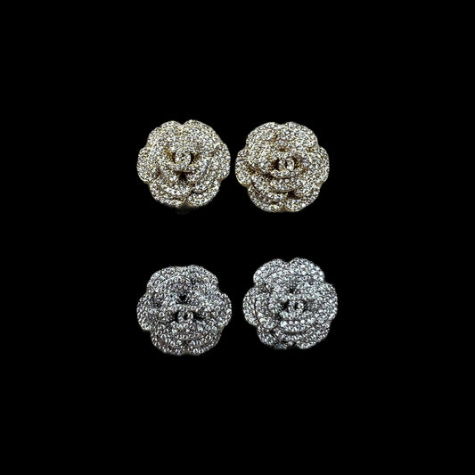 Aretes CC flor con cristales