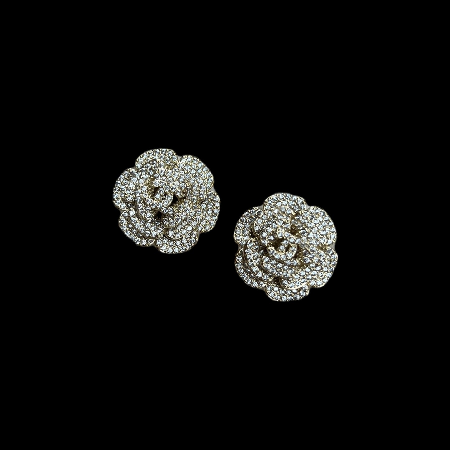 Aretes CC flor con cristales