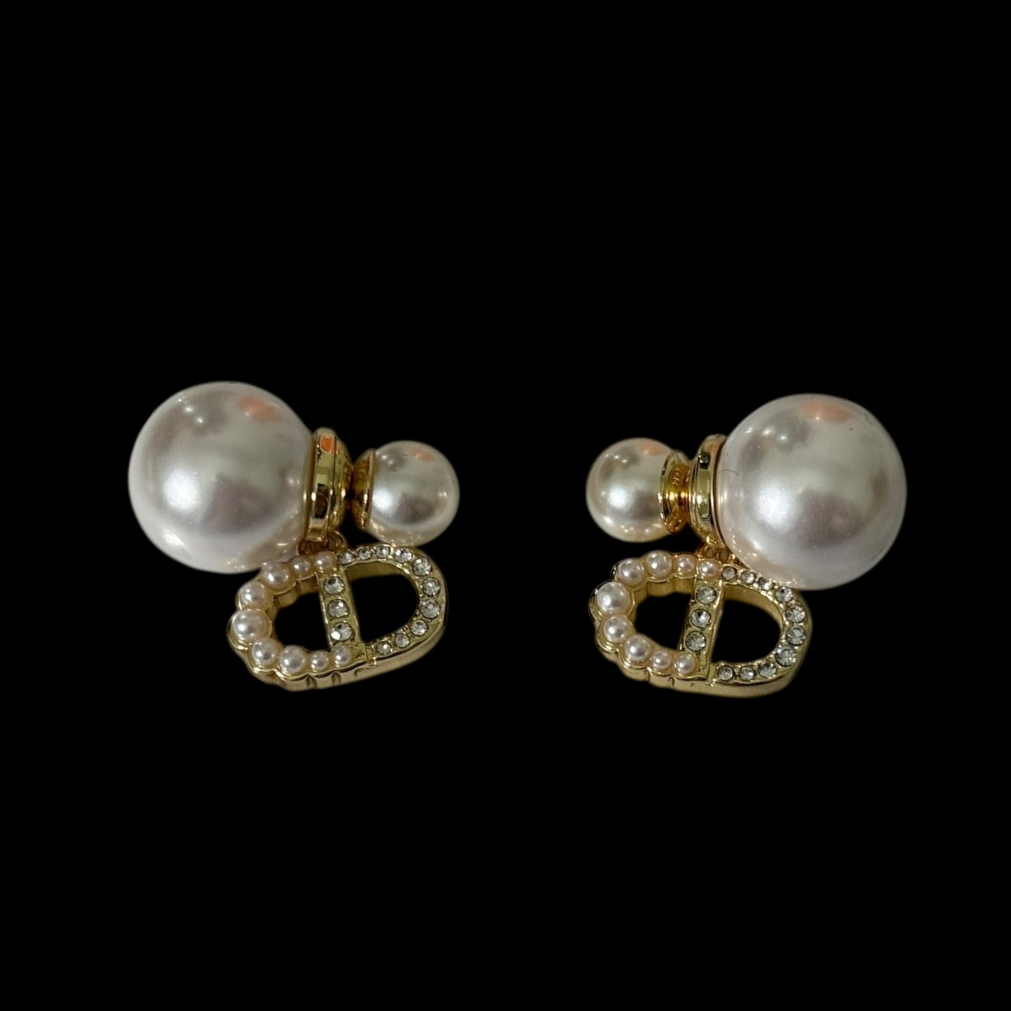 Aretes CD perlas y cristales